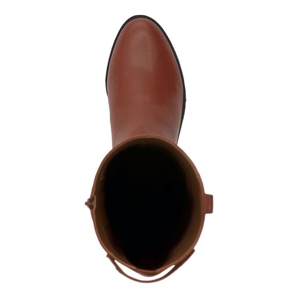 INC Womens Brown Pull Tab Aleah Round Toe Stacked Heel Leather Riding Boot 6.5 M - Picture 3 of 4